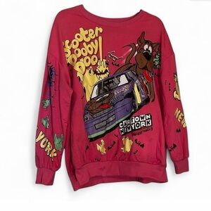 Vintage Scooby Doo Graphic Pink Pullover Crewneck Cartoon Network Sweatshirt